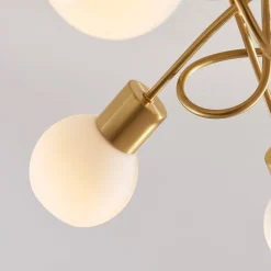 loftlampe Elaina, Ø50cm, 5 lyskilder, messing, glas, E14^Lindby Clearance