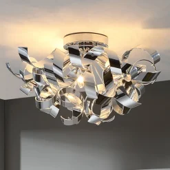 loftlampe Elviro, Ø 50 cm, kromfarvet, metal^Lindby Outlet