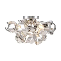 loftlampe Elviro, Ø 50 cm, kromfarvet, metal^Lindby Outlet