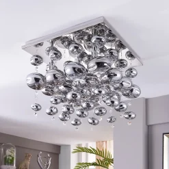 Lindby Gang|Loftlamper>loftlampe Esfera, røggrå, glas, 4 lyskilder, 35 cm