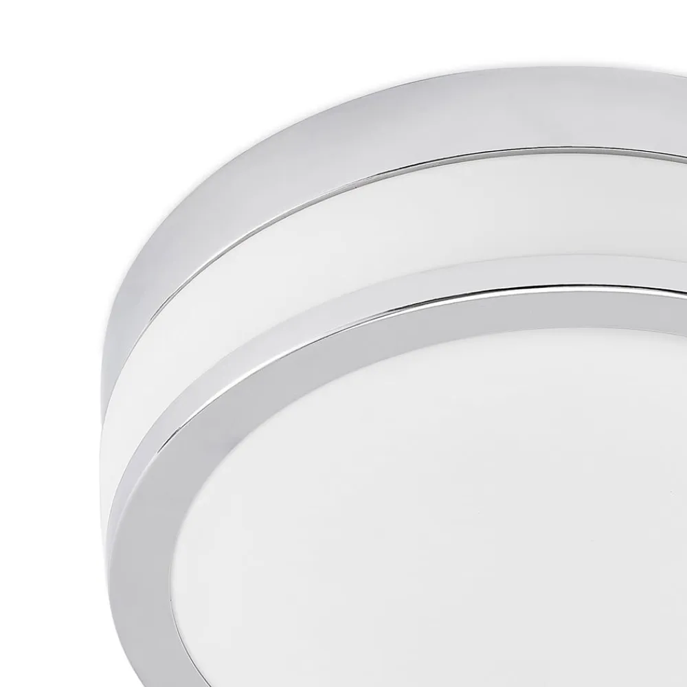 Lindby Loftlamper|Loftlamper>Loftlampe Flavi, Ø 28 cm, krom, glas, IP44, E27