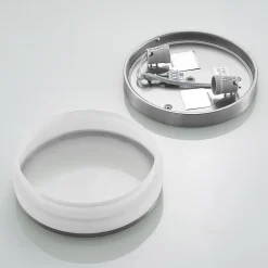 Loftlampe Flavi, Ø 28 cm, nikkel, glas, IP44, E27^Lindby New