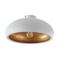 Lindby loftlampe Gerwina, hvid/guld, metal, 40 cm, E27