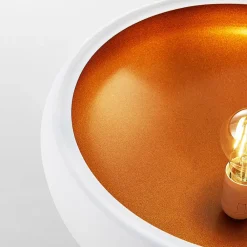 Lindby loftlampe Gerwina, hvid/guld, metal, 40 cm, E27