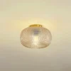 Lindby loftlampe Hildur, Ø 25 cm, ravfarvet, glas