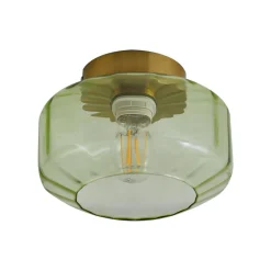 Lindby loftlampe Hildur, grøn, glas, Ø 22 cm