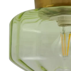 Lindby loftlampe Hildur, grøn, glas, Ø 22 cm