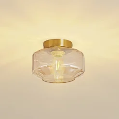 loftlampe Hildur, ravfarvet, glas, Ø 22 cm^Lindby Discount