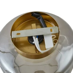 loftlampe Hildur, røggrå, glas, Ø 22 cm^Lindby Online