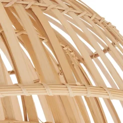 Lindby loftlampe Ilajus, Ø 62 cm, naturlig bambus