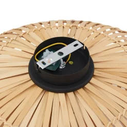 Lindby loftlampe Ilajus, Ø 62 cm, naturlig bambus