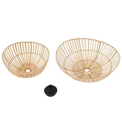 Lindby loftlampe Ilajus, Ø 62 cm, naturlig bambus