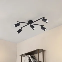 loftlampe Joffrey, 78 cm, sort, 5 lyskilder, GU10^Lindby Hot