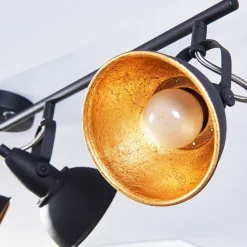 Lindby loftlampe Julin, 85 cm, 4 lyskilder, sort-guld