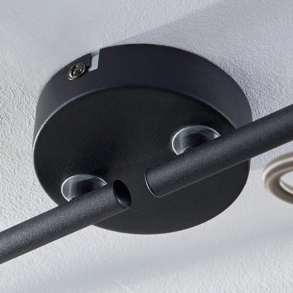 Lindby loftlampe Julin, 85 cm, 4 lyskilder, sort-guld