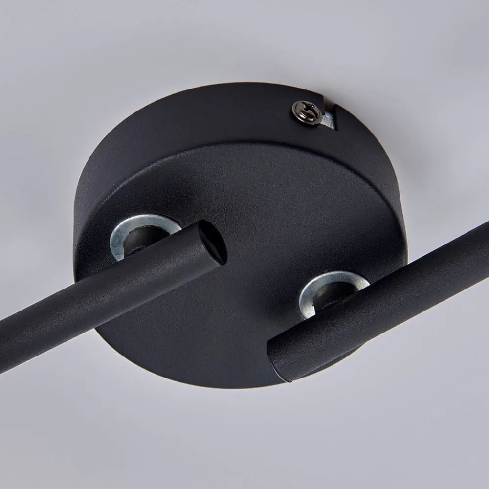 Lindby loftlampe Julin, 85 cm, 4 lyskilder, sort-guld