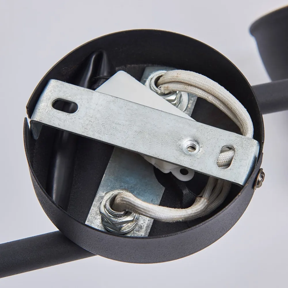 Lindby loftlampe Julin, 85 cm, 4 lyskilder, sort-guld