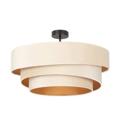 Lindby loftlampe Jusari, creme, tekstil, Ø 56 cm, E27