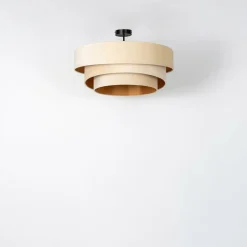 Lindby loftlampe Jusari, creme, tekstil, Ø 56 cm, E27