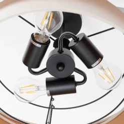 Lindby loftlampe Jusari, creme, tekstil, Ø 56 cm, E27