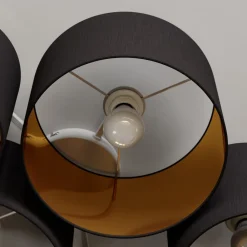 Lindby loftlampe Laurenz, 5 lyskilder, 83 cm sort/guld