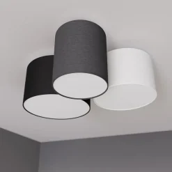 loftlampe Laurenz, 3 lyskilder, grå/brun, tekstil^Lindby Clearance