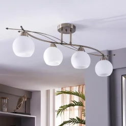 Lindby Loftlamper|Loftlamper>loftlampe Leanda, 80 cm, 4 lyskilder, metal, glas