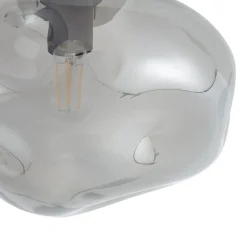 loftlampe Lelia, røggrå, glas, Ø 35 cm^Lindby New