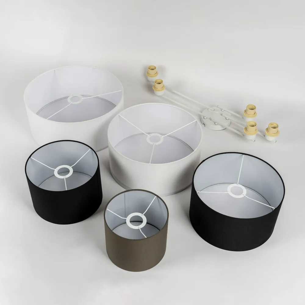 Lindby Loftlamper>loftlampe Lettie, grå/sort/hvid, 5 lyskilder, E27