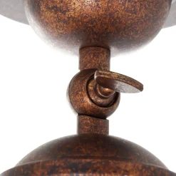 Lindby loftlampe Louisanne, brun, metal, Ø 35cm