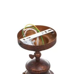 Lindby loftlampe Louisanne, brun, metal, Ø 35cm