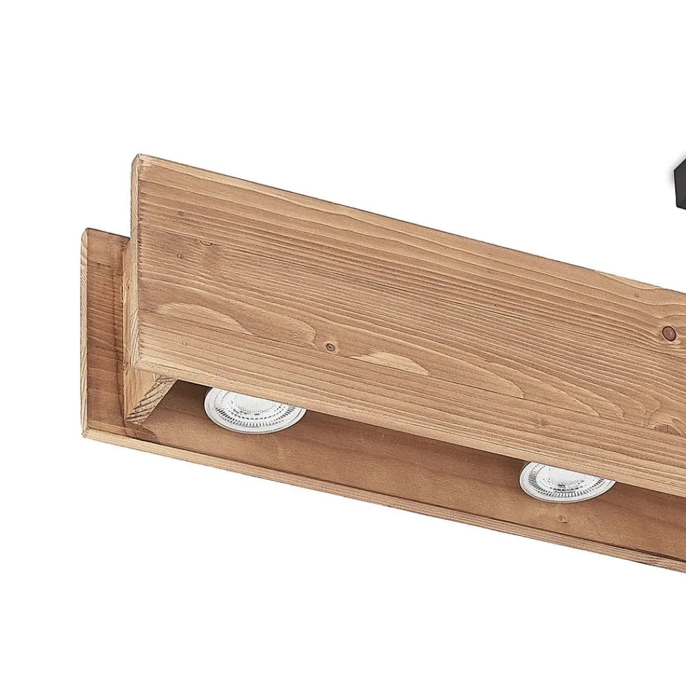 Lindby Loftlamper>loftlampe Malwin, GU10, 100 cm lang, 6 lyskilder, træ