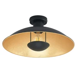 Lindby loftlampe Narisara, Ø 40 cm, E27, sort-guld