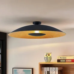 Lindby Loftlamper|Loftlamper>loftlampe Narisara, Ø 80 cm, E27, sort-guld