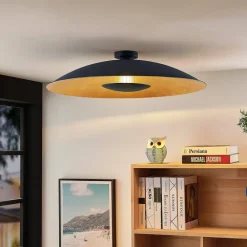 Lindby Loftlamper|Loftlamper>loftlampe Narisara, Ø 80 cm, E27, sort-guld