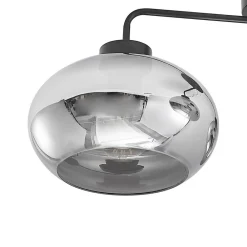 loftlampe Navidia, Ø 67 cm, sort, røgfarvet glas^Lindby Discount