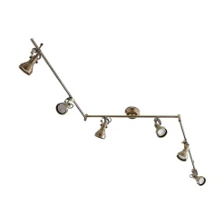 loftlampe Perseas, 180 cm, 6 lyskilder, antik messing, GU10^Lindby