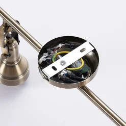 loftlampe Perseas, 180 cm, 6 lyskilder, antik messing, GU10^Lindby