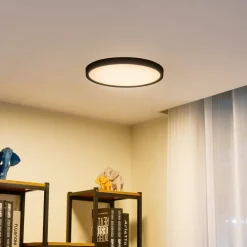 Lindby Gang|Loftlamper>loftlampe Pravin, Ø 40 cm, 3.000 K, sort