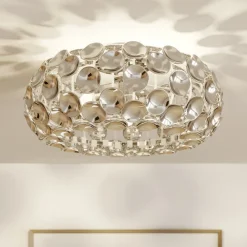 Lindby loftlampe Reza, Ø 48 cm, kromfarvet, E14