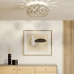 Lindby loftlampe Reza, Ø 48 cm, kromfarvet, E14