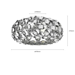 Lindby loftlampe Reza, Ø 48 cm, kromfarvet, E14