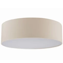 Lindby loftlampe Sebatin, Ø 40 cm, hvid, stof, E27