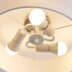 loftlampe Sebatin, Ø 40 cm, hvid, stof, E27^Lindby Outlet