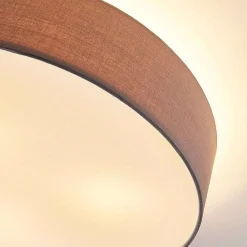 loftlampe Sebatin, Ø 50 cm, grå, stof, E27^Lindby Hot