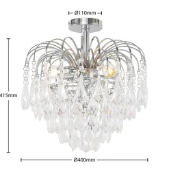 loftlampe Silino, grå, metal, Ø 40cm, E14^Lindby Discount