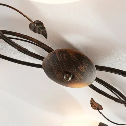 Lindby loftlampe Stefania, 6 lyskilder, sort/guld, 68 cm