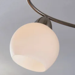 loftlampe Svean, 4-lys, hvid, glas, længde 42,5 cm^Lindby Best