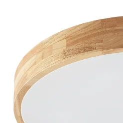 loftlampe Tanju, Ø 60 cm, 5 lyskilder, egetræ, E27^Lindby Best