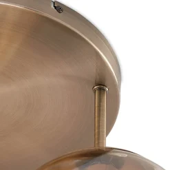 Lindby loftlampe Teeja, amber, 3 lyskilder, Ø47cm, glas, E27